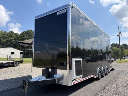New 2027 Haulmark EDGE 28 Stacker Race Trailer, Finished Race Interior, 21K GVWR, Awnings, Lift