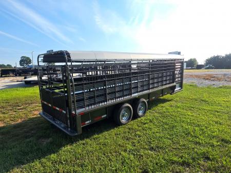 New 2026 Neckover LIVESTOCK W/ 2 CUT GATES/ WOOD FLOOR/ TARP TOP/ BUTTERFLY REAR/ 6'8X24