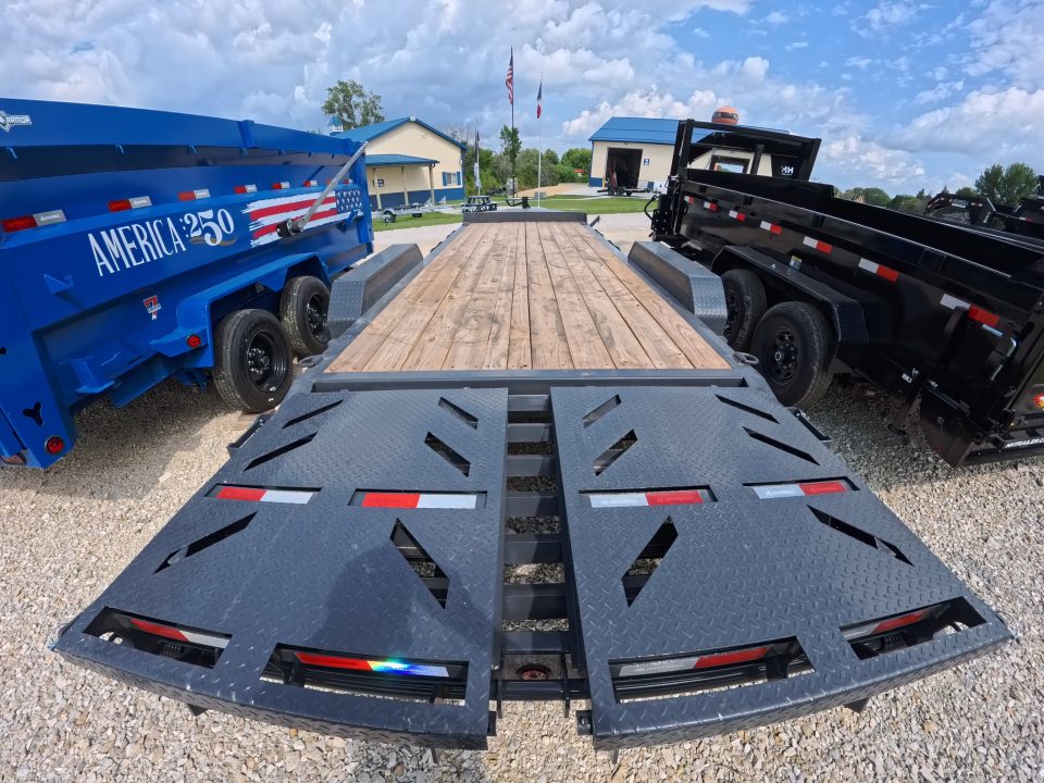 New 2027 Iron Bull 83 x 22 EWB Equipment Trailer with 2)8,000 lb. Spring Axles, 2) Elec. Brakes , 16 Ply Tires - Ranch Gray