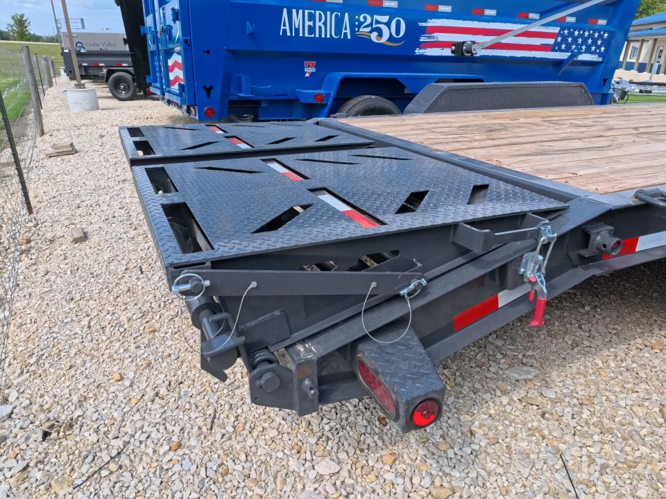New 2027 Iron Bull 83 x 22 EWB Equipment Trailer with 2)8,000 lb. Spring Axles, 2) Elec. Brakes , 16 Ply Tires - Ranch Gray