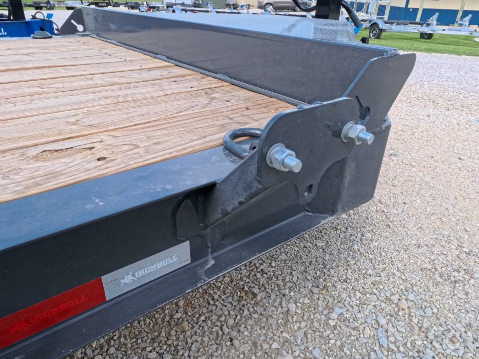 New 2027 Iron Bull 83 x 22 EWB Equipment Trailer with 2)8,000 lb. Spring Axles, 2) Elec. Brakes , 16 Ply Tires - Ranch Gray