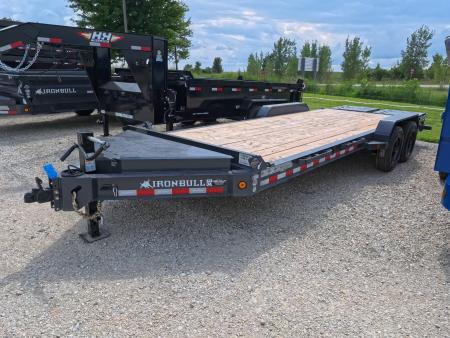 New 2027 Iron Bull 83 x 22 EWB Equipment Trailer with 2)8,000 lb. Spring Axles, 2) Elec. Brakes , 16 Ply Tires - Ranch Gray
