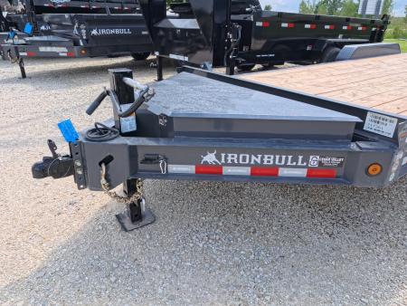 New 2027 Iron Bull 83 x 22 EWB Equipment Trailer with 2)8,000 lb. Spring Axles, 2) Elec. Brakes , 16 Ply Tires - Ranch Gray