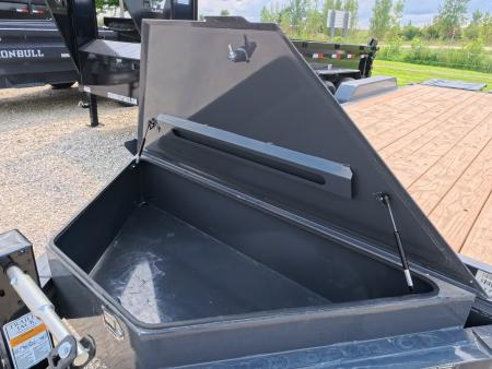 New 2027 Iron Bull 83 x 22 EWB Equipment Trailer with 2)8,000 lb. Spring Axles, 2) Elec. Brakes , 16 Ply Tires - Ranch Gray