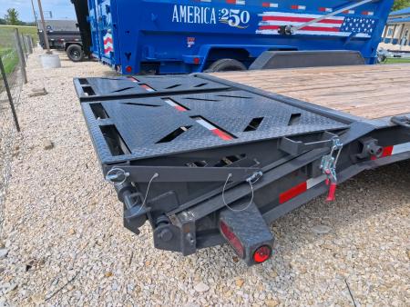New 2027 Iron Bull 83 x 22 EWB Equipment Trailer with 2)8,000 lb. Spring Axles, 2) Elec. Brakes , 16 Ply Tires - Ranch Gray