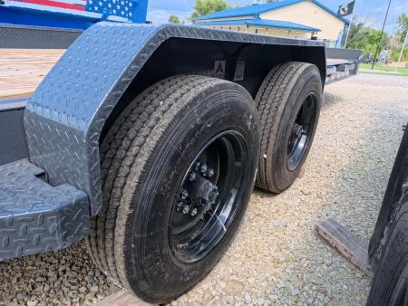 New 2027 Iron Bull 83 x 22 EWB Equipment Trailer with 2)8,000 lb. Spring Axles, 2) Elec. Brakes , 16 Ply Tires - Ranch Gray