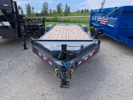 New 2027 Iron Bull 83 x 22 EWB Equipment Trailer with 2)8,000 lb. Spring Axles, 2) Elec. Brakes , 16 Ply Tires - Ranch Gray