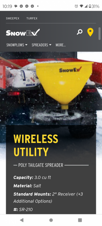 New 2027 SnowEx SR 210 Wireless Salter Snow Plow