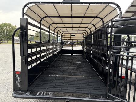 New 2026 Neckover 2026 NECKOVER 6'8X24X6'6"/RUBBER CLEATED FLOOR/2- INSIDE CUT GATES/COMBO REAR GATE/ESCAPE DOOR/BAR TOP W/TARP Stock / Stock Combo Trailer