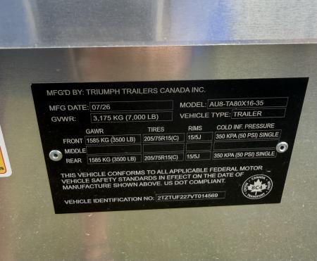 New 2027 Triumph Trailers AU8-TA80X16-35 Landscape Trailer