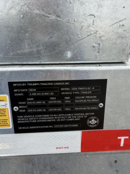 New 2027 Triumph Trailers GD5-TA6X12-52 Dump Trailer