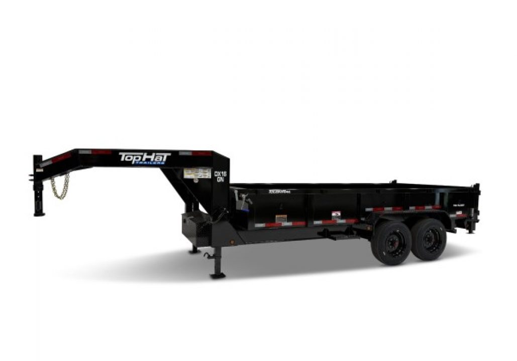 New 2027 Top Hat Trailers 7'X16' Gooseneck Dump Trailer 16000 lb G.V.W. 3' Sides Dump Trailer