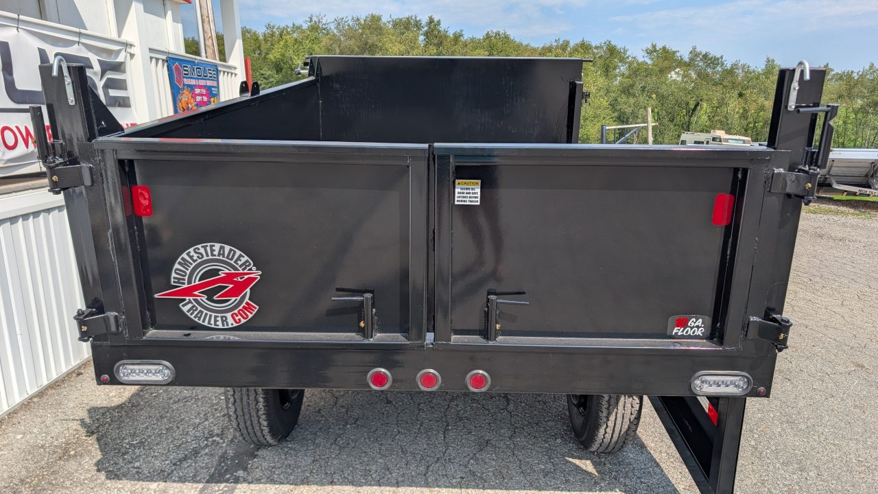 New 2027 Homesteader 6x10 Deckover Dump Trailer w/ Dropside on Curbside & Barn Doors