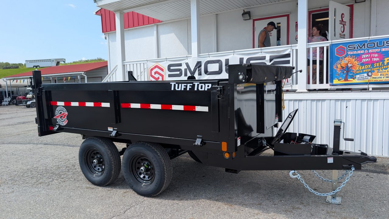 New 2027 Homesteader 6x10 Deckover Dump Trailer w/ Dropside on Curbside & Barn Doors