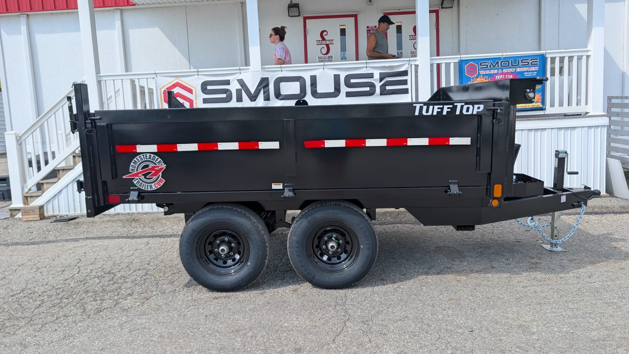 New 2027 Homesteader 6x10 Deckover Dump Trailer w/ Dropside on Curbside & Barn Doors