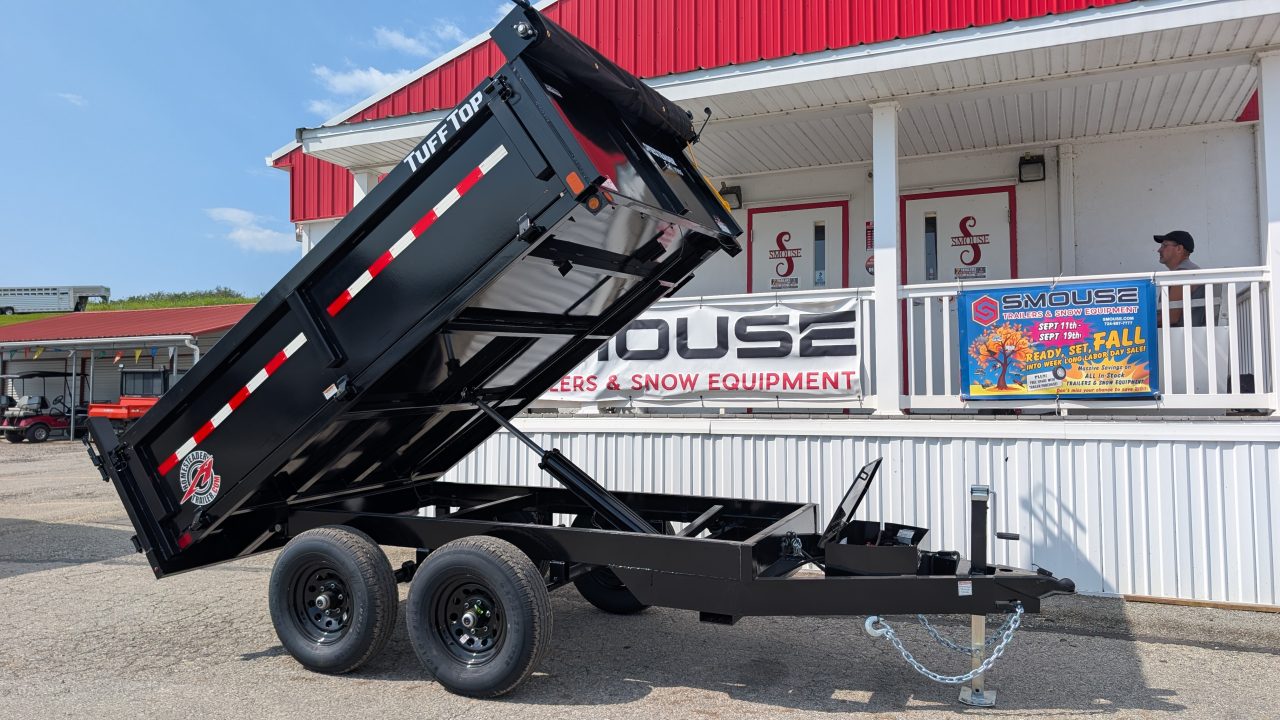 New 2027 Homesteader 6x10 Deckover Dump Trailer w/ Dropside on Curbside & Barn Doors