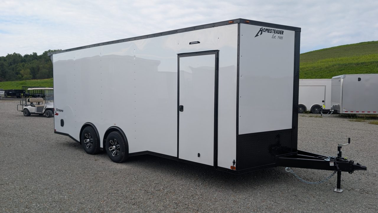 New 2027 Homesteader 8.5 x 20 HD SERIES Intrepid Car Hauler w/ EZ-EXIT DOOR (84" Inside)