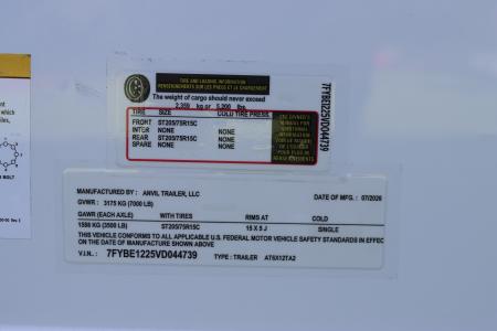 New 2027 6X12 ANVIL Cargo Trailer