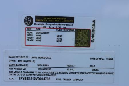 New 2027 6X12 ANVIL Cargo Trailer