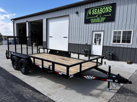 New 2027 H&H Trailers 82 X16' DOVETAIL Rail Side 7k gvwr Utility Trailer