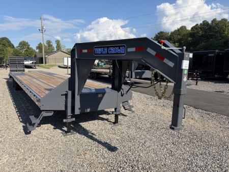 New 2027 Triple Crown Heavy Duty 40' Gooseneck Equipment Trailer, 27,900K GVWR, Mega Ramps, Spare
