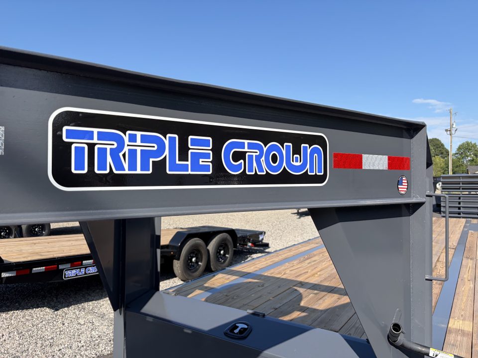 New 2027 Triple Crown Heavy Duty 35' Gooseneck Equipment Trailer, 17,500K GVWR, Mega Ramps, Spare