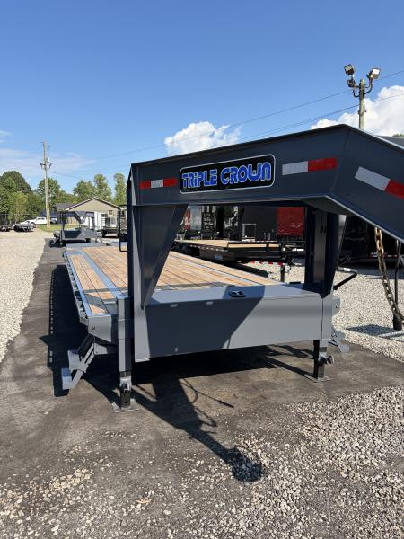 New 2027 Triple Crown Heavy Duty 35' Gooseneck Equipment Trailer, 17,500K GVWR, Mega Ramps, Spare