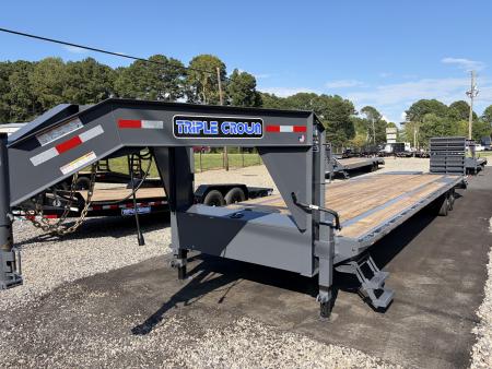 New 2027 Triple Crown Heavy Duty 35' Gooseneck Equipment Trailer, 17,500K GVWR, Mega Ramps, Spare