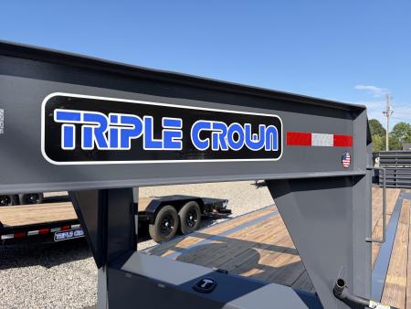 New 2027 Triple Crown Heavy Duty 35' Gooseneck Equipment Trailer, 17,500K GVWR, Mega Ramps, Spare