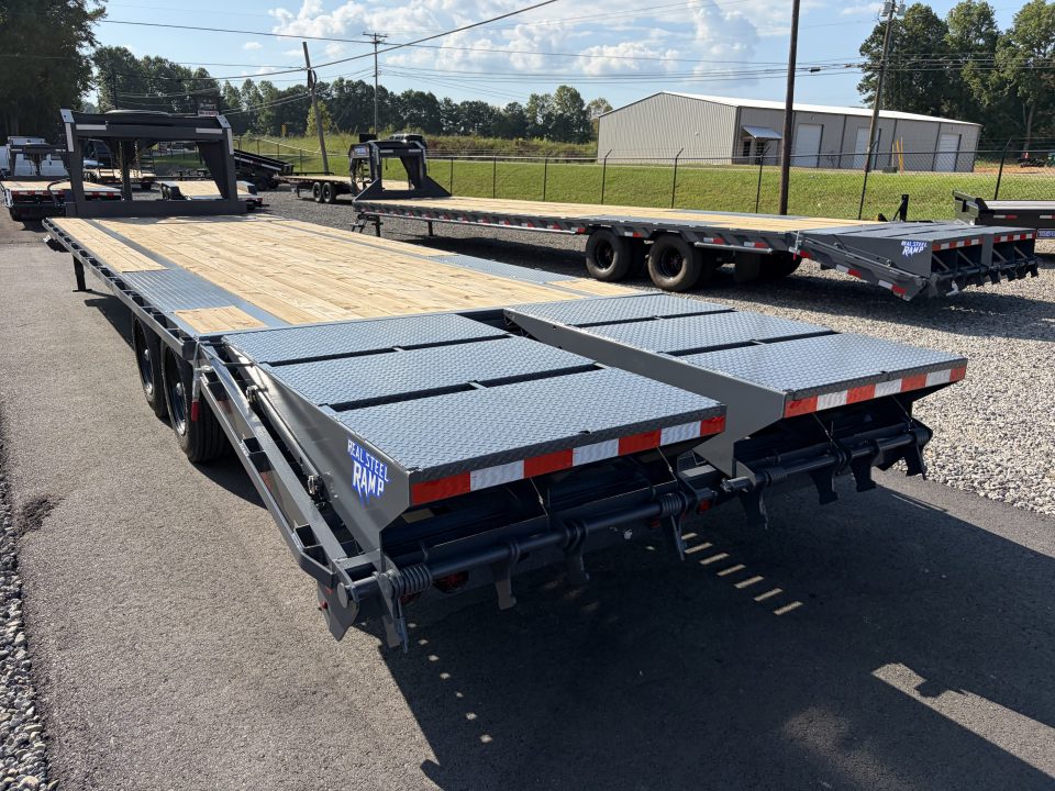 New 2027 Triple Crown Heavy Duty 30' Gooseneck Equipment Trailer, 17,500K GVWR, Mega Ramps, Spare