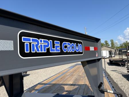 New 2027 Triple Crown Heavy Duty 30' Gooseneck Equipment Trailer, 17,500K GVWR, Mega Ramps, Spare
