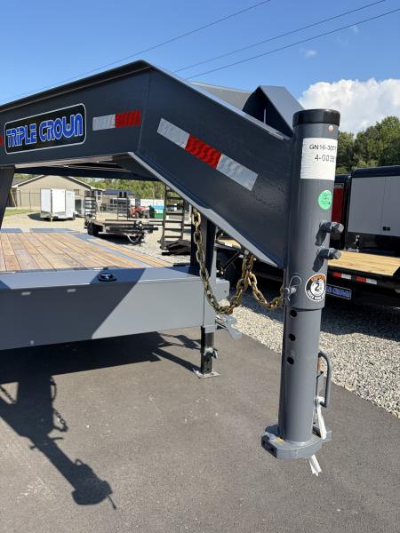 New 2027 Triple Crown Heavy Duty 30' Gooseneck Equipment Trailer, 17,500K GVWR, Mega Ramps, Spare