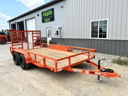 New 2027 H&H Trailers 82 X14' Rail Side LADDER STYLE GATE 7k gvwr Utility Trailer