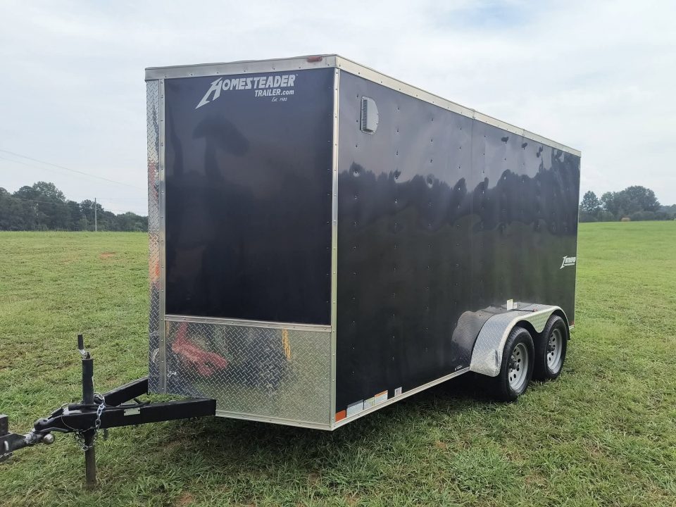 Used 2023 Homesteader Trailer 7x14 Tandem Axle w/Ramp Cargo / Enclosed Trailer