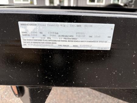 New 2026 Cross Country Manufacturing 6x10 11.6K Dump Trailer with Standard Tailgate
