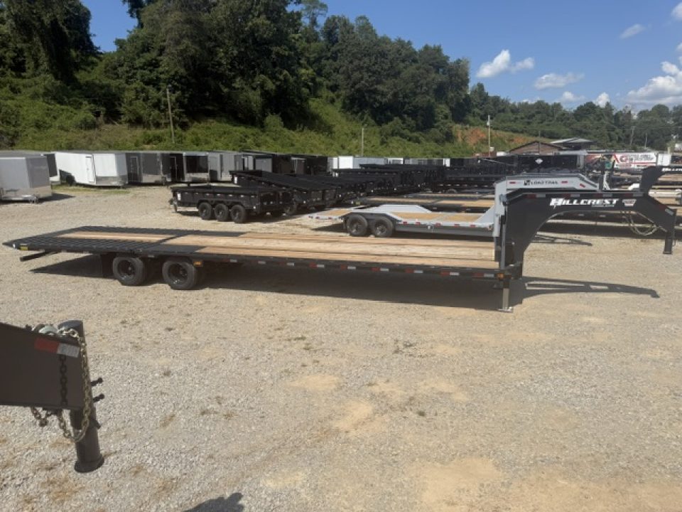 New 2027 Hillcrest Trailers 24+12 25.9 Auto Latching Hyd. Dovetail Equipment Trailer