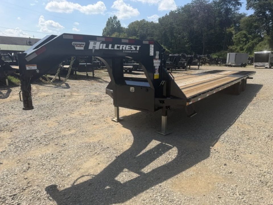 New 2027 Hillcrest Trailers 24+12 25.9 Auto Latching Hyd. Dovetail Equipment Trailer
