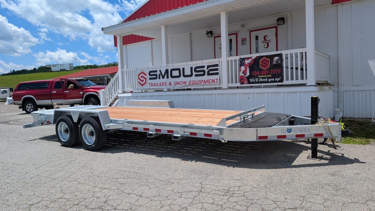 New 2027 BWise 20' (17+3) HD Lo Pro GALVANIZED Equipment Hauler w/ Full Width Self Leveling Ramps & Self Cleaning Dove Tail
