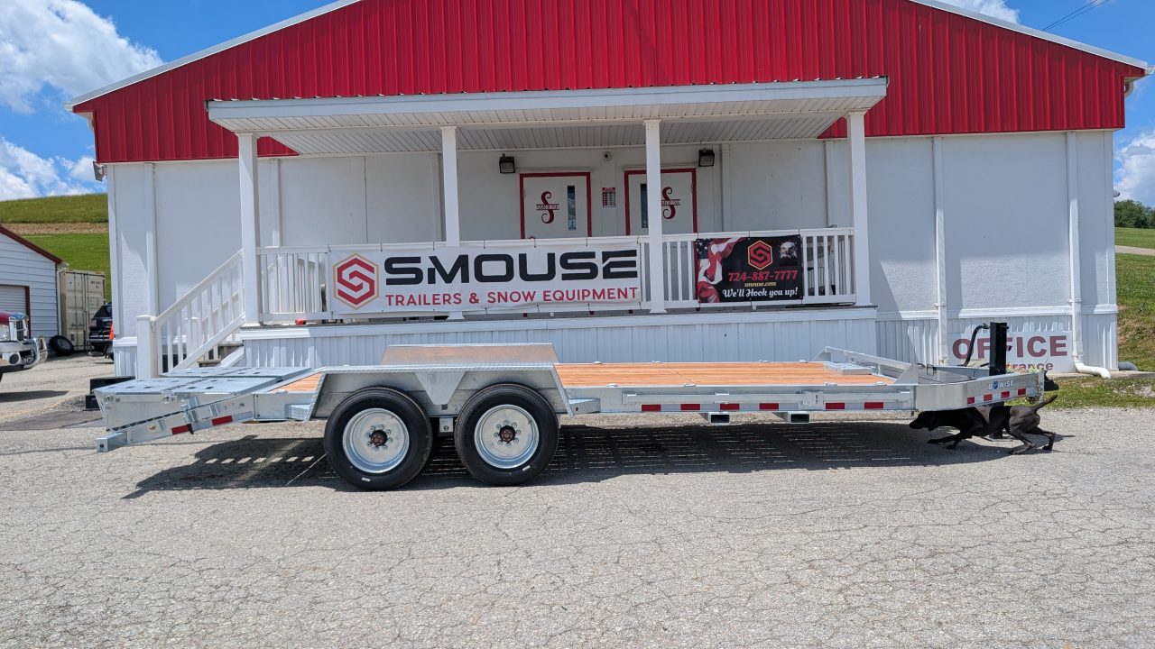 New 2027 BWise 20' (17+3) HD Lo Pro GALVANIZED Equipment Hauler w/ Full Width Self Leveling Ramps & Self Cleaning Dove Tail