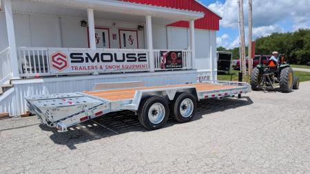 New 2027 BWise 20' (17+3) HD Lo Pro GALVANIZED Equipment Hauler w/ Full Width Self Leveling Ramps & Self Cleaning Dove Tail