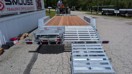 New 2027 BWise 20' (17+3) HD Lo Pro GALVANIZED Equipment Hauler w/ Full Width Self Leveling Ramps & Self Cleaning Dove Tail