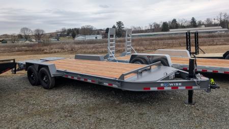 New 2027 BWise 20' (17+3) HD Lo Pro Equipment Hauler w/ Full Width Self Leveling Ramps & Self Cleaning Dove Tail