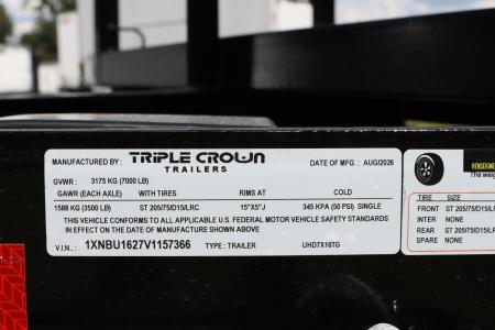 New 2027 7X16 Triple Crown UTILITY TRAILER