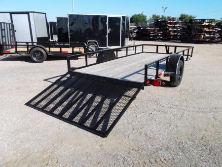 New 2026 Longhorn Trailers 77x14 Utility Trailer / 4ft Heavy Duty Ramp Gate / LED Lights