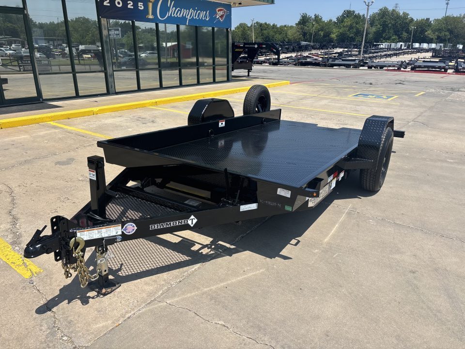 New #038605 2027 DIAMOND T SLT 14 X 79 SINGLE AXLE 7K SCISSOR LIFT TILT TRAILER W/ SPARE