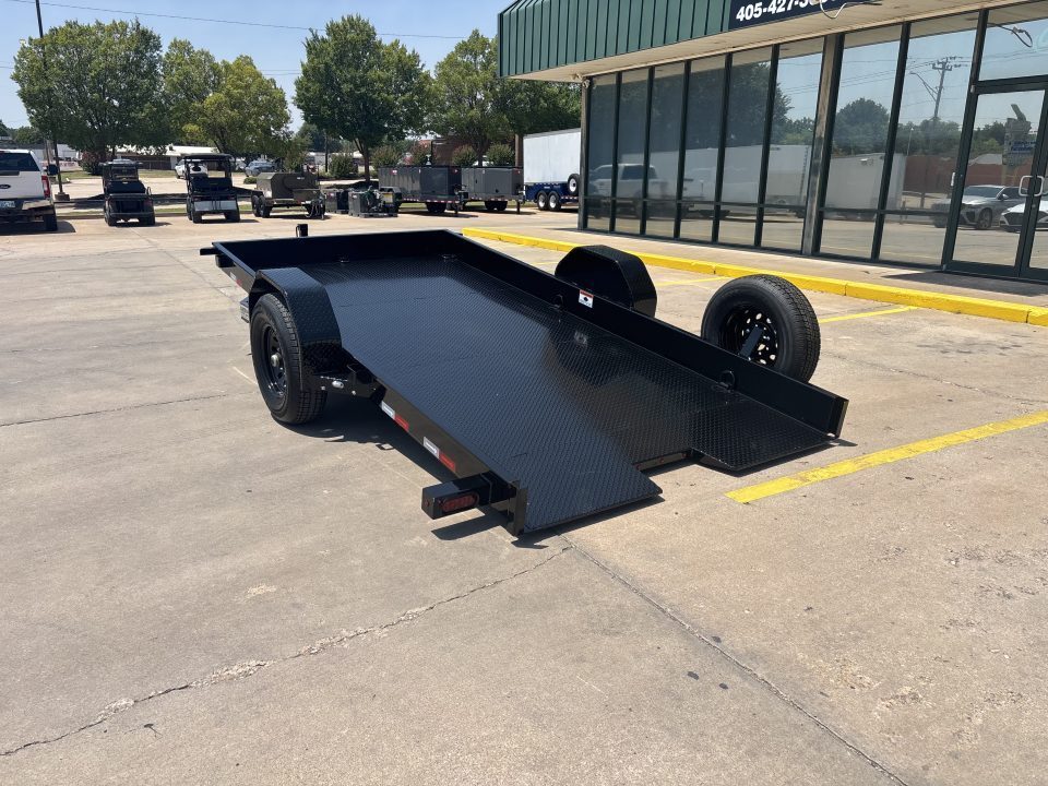 New #038605 2027 DIAMOND T SLT 14 X 79 SINGLE AXLE 7K SCISSOR LIFT TILT TRAILER W/ SPARE