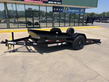 New #038605 2027 DIAMOND T SLT 14 X 79 SINGLE AXLE 7K SCISSOR LIFT TILT TRAILER W/ SPARE