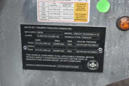 New 2026 Triumph Trailers GBC014-TA02X20​ Car Hauler
