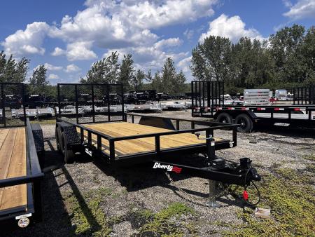 New 2027 Liberty 7 X 16 FT UTILITY TRAILER TUBE TOP RAIL HD SPRING ASSIST RAMP GATE