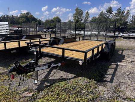 New 2027 Liberty 7 X 16 FT UTILITY TRAILER TUBE TOP RAIL HD SPRING ASSIST RAMP GATE